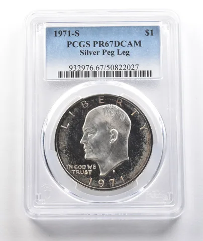 1971-S Eisenhower $1 Silver Peg Leg PR67 DCAM PCGS *1585