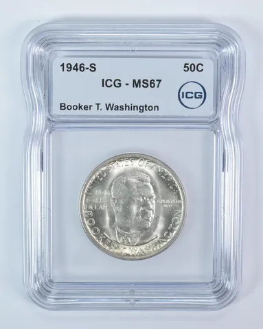 1946-S Booker T Washington Commemorative Half Dollar MS67 ICG