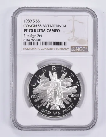 1989-S Congress Bicentennial Commemorative Dollar Prestige Set PF70 NGC
