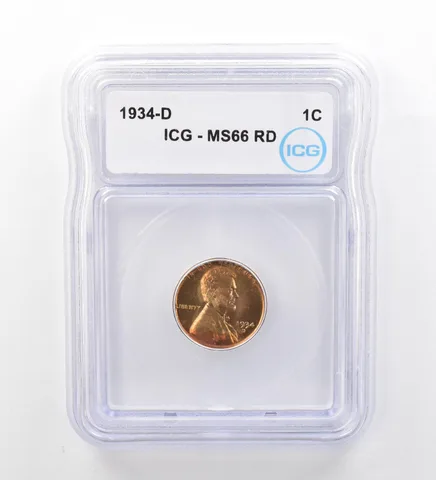 1934-D Lincoln Wheat Cent MS66 RD ICG Beautiful Tone *1984