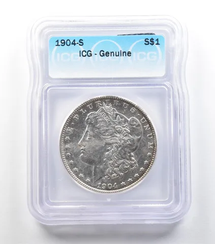 1904-S Morgan Silver Dollar Genuine ICG a3962