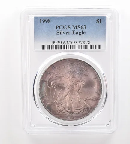 1998 American Silver Eagle MS63 PCGS Beautiful Tone *3332