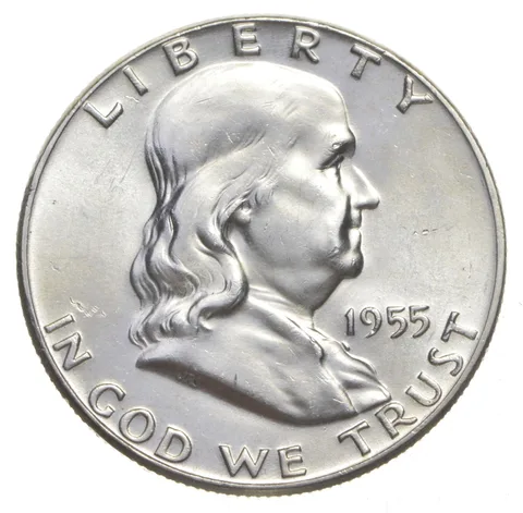 Choice Unc 1955 Franklin Half Dollar Gem BU From Original Roll