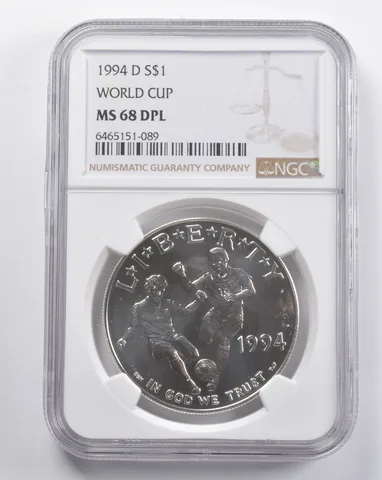 MS68 DPL 1994-D World Cup Commemorative Silver Dollar NGC ONLY 9 DMPL! *5746