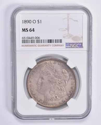 MS64 1890-O Morgan Silver Dollar NGC Awesome Color *1540