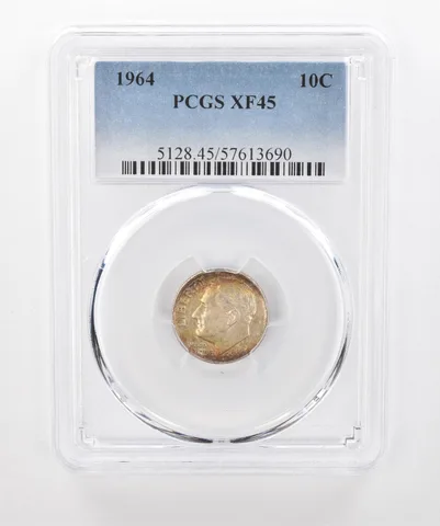 1964 Roosevelt Dime XF45 PCGS Beautiful Tone *1569