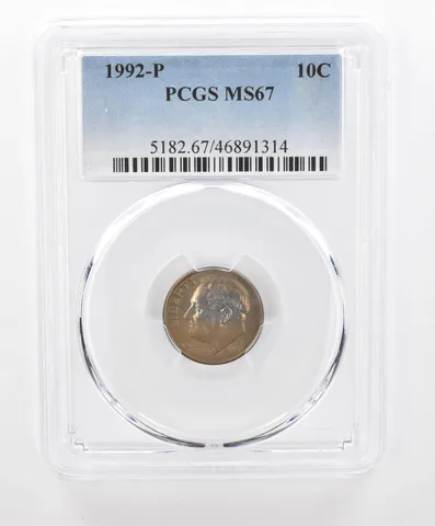 1992-P Roosevelt Dime MS67 PCGS Beautiful Tone *2774