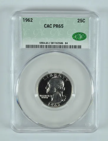 1962 Washington Quarter PR65 CAC CACg