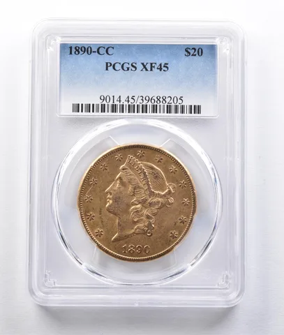 1890-CC $20 Liberty Head Gold Double Eagle XF45 PCGS *2970