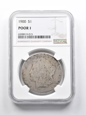 POOR 1 1900 Morgan Silver Dollar NGC Lowball Pocket Piece a1184
