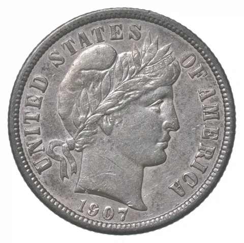 1907 Barber Dime *6226