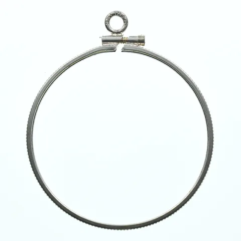 Sterling Silver 33 MM $1 Canadian Coin Bezel Pendant Frame Edge *2181