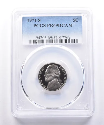 1971-S Jefferson Nickel PR69 DCAM PCGS Blue Label