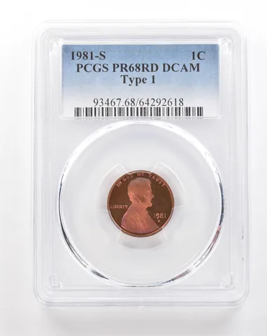 1981-S Lincoln Memorial Cent Type 1 PR68 RD DCAM PCGS Beautiful Tone *3454