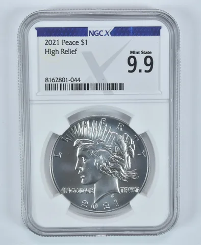 2021 Peace Silver Dollar High Relief Mint State 9.9 NGC X NGCX