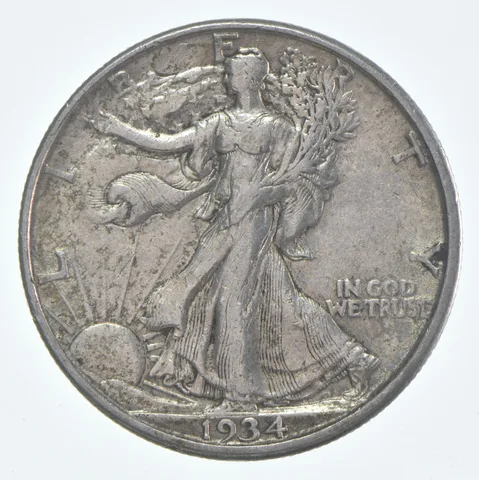 AU 1934-D Walking Liberty Half Dollar Almost Unc 90% Silver (1pc)