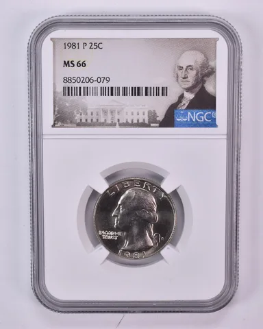 1981-P Washington Quarter MS66 NGC Special Label