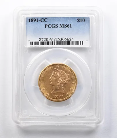 1891-CC $10 Liberty Head Gold Eagle MS61 PCGS *2961
