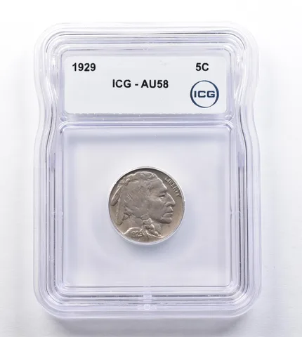 1929 Indian Head Buffalo Nickel AU58 ICG *2023