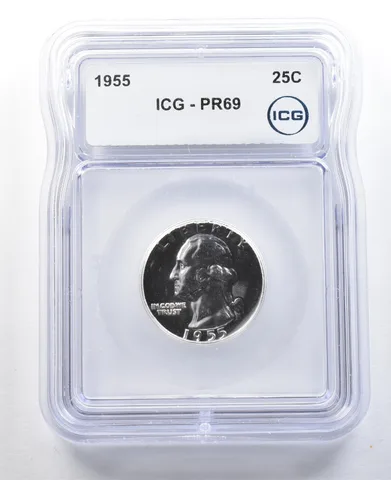 1955 Washington Quarter PR69 ICG