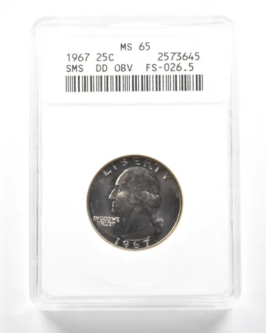 1967 Washington Quarter SMS DDO FS-026.5 MS65 ANACS a2021