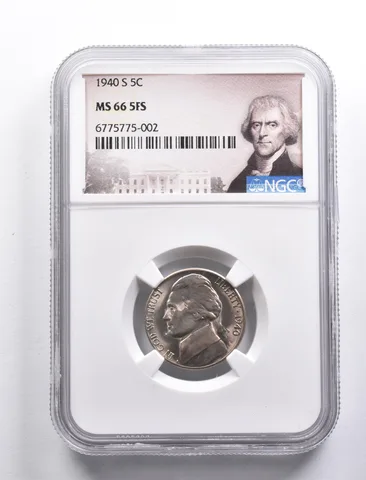 MS66 5FS 1940-S Jefferson Nickel NGC a4805