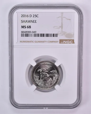 2016-D Washington Quarter ATB Shawnee MS68 NGC