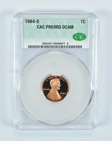 1984-S Lincoln Memorial Cent PR69 RD DCAM CAC CACg