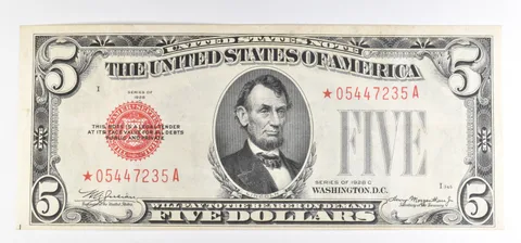 1928 C $5 United States Note Star Note Red Seal *4691