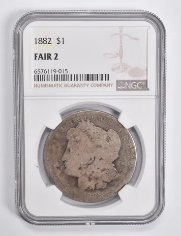 FAIR 2 1882 Morgan Silver Dollar NGC Lowball Low Ball a4641