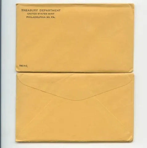 1961 Proof Set in Unopened SEALED Original Envelope & Flatpack (5 Coins)
