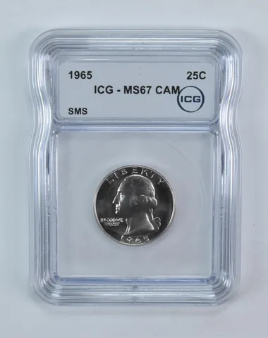 1965 Washington Quarter SMS MS67 CAM ICG