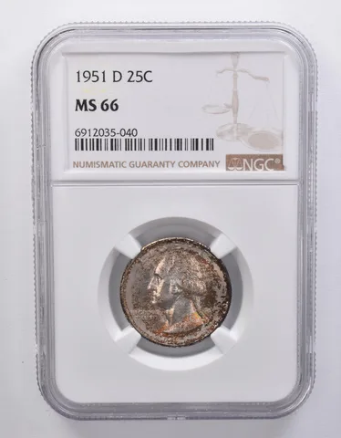 1951-D Washington Quarter MS66 NGC Beautiful Tone *7185