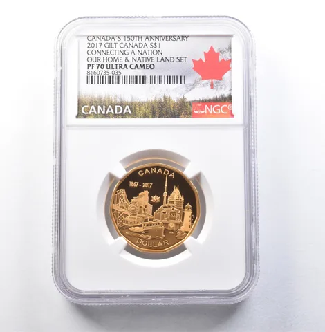 2017 Canada Silver $1 Gilt Connecting A Nation Our Home PF70 NGC *5892