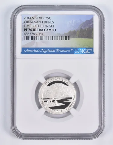 2014-S Silver PF70 ANT Great Sand Dunes Quarter Limited Edition NGC