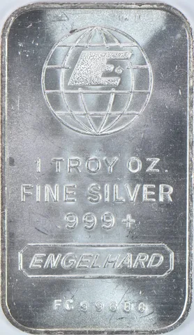 1 Troy Ounce Silver Bar Engelhard Short E