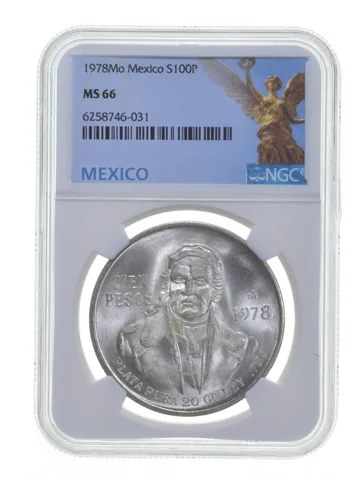 1978 Mo Mexico 100 Pesos Silver S100P MS66 NGC Special Label