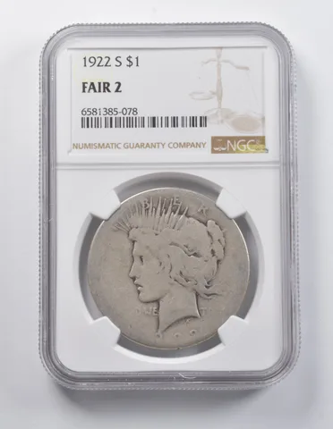 FAIR 2 1922-S Peace Silver Dollar NGC a6920
