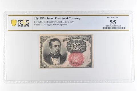 10 Cent Fifth Issue Fractional Currency Fr#1266 About Unc 55 PCGS *6894