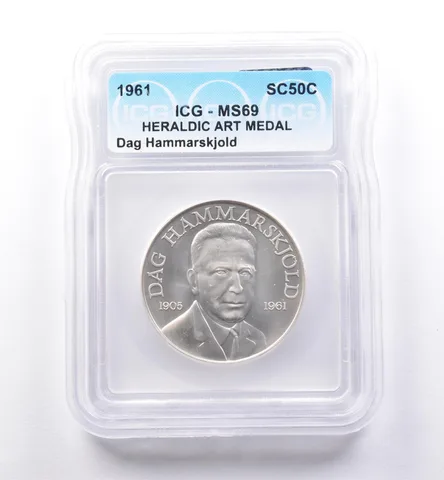 1961 So Called Half Dollar Dag Hammarskjold MS69 ICG *8513