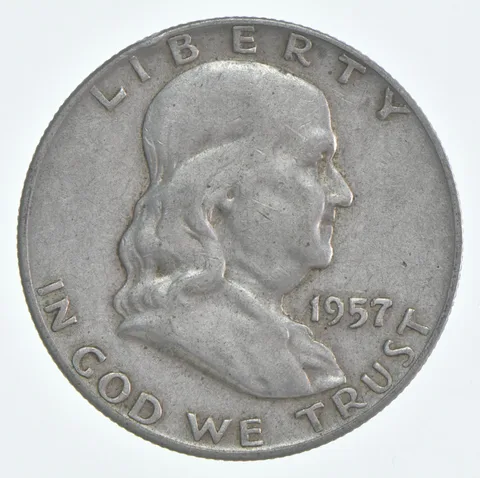 1957-D Franklin Half Dollar Circulated 90% Silver (1pc)