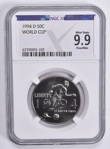 1994-D World Cup Commemorative Half Dollar Mint State 9.9 Prooflike NGC X NGCX