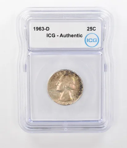1963-D Washington Quarter Authentic ICG Beautiful Tone *1281