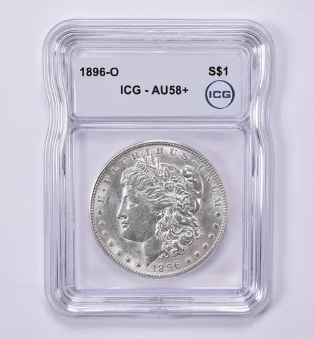 1896-O Morgan Silver Dollar AU58+ ICG *0522