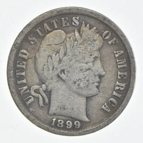 1899 (P) Barber Dime 90% Silver FINE Condition