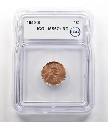 1950-S Lincoln Wheat Cent MS67+ RD ICG *6682