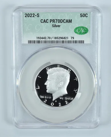 2022-S Kennedy Half Dollar Silver PR70 DCAM CAC CACg