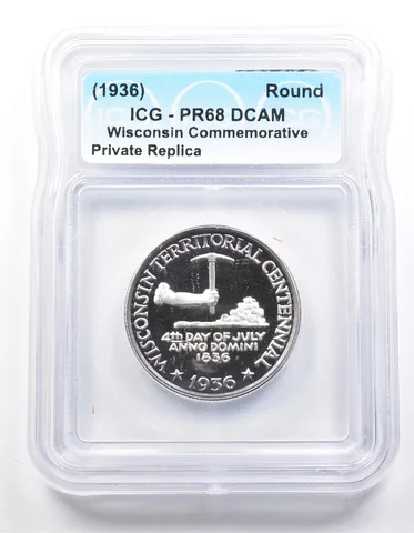 1936 Wisconsin Half Dollar PR68 ICG Museum Gallery Strike a1284