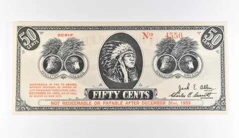 1933 50 Cents Pendleton OR Scrip a9750