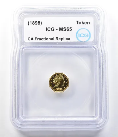 (1898) California Fractional Gold Token 1 Dollar Indian Head MS65 ICG a3518